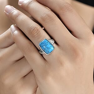 Script Stone Solitaire Ring in Stainless Steel (Size 10.0) 6.25 ctw