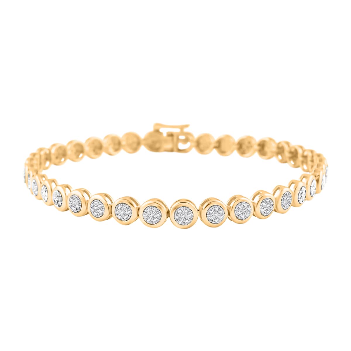 Diamond 1.10 ctw Bracelet in 14K Yellow Gold Over Sterling Silver (7.50 In) image number 0