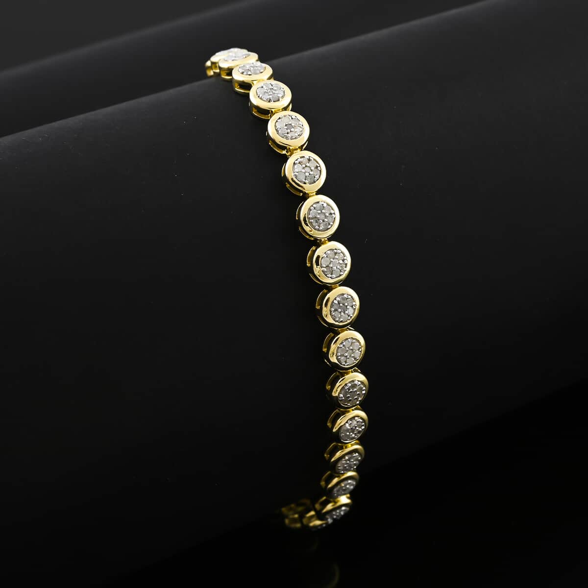 Diamond 1.10 ctw Bracelet in 14K Yellow Gold Over Sterling Silver (7.50 In) image number 1