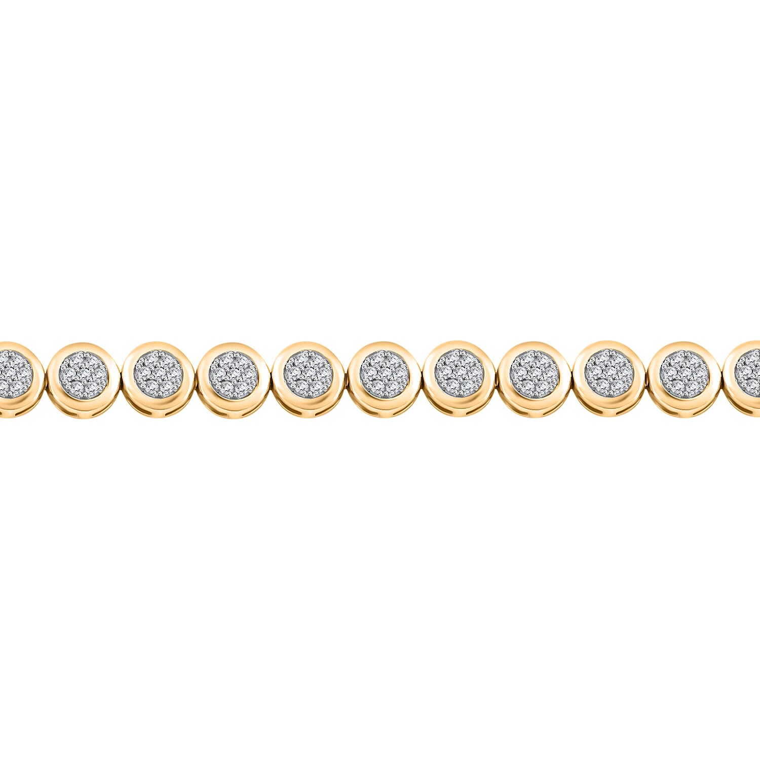 Diamond 1.10 ctw Bracelet in 14K Yellow Gold Over Sterling Silver (7.50 In)