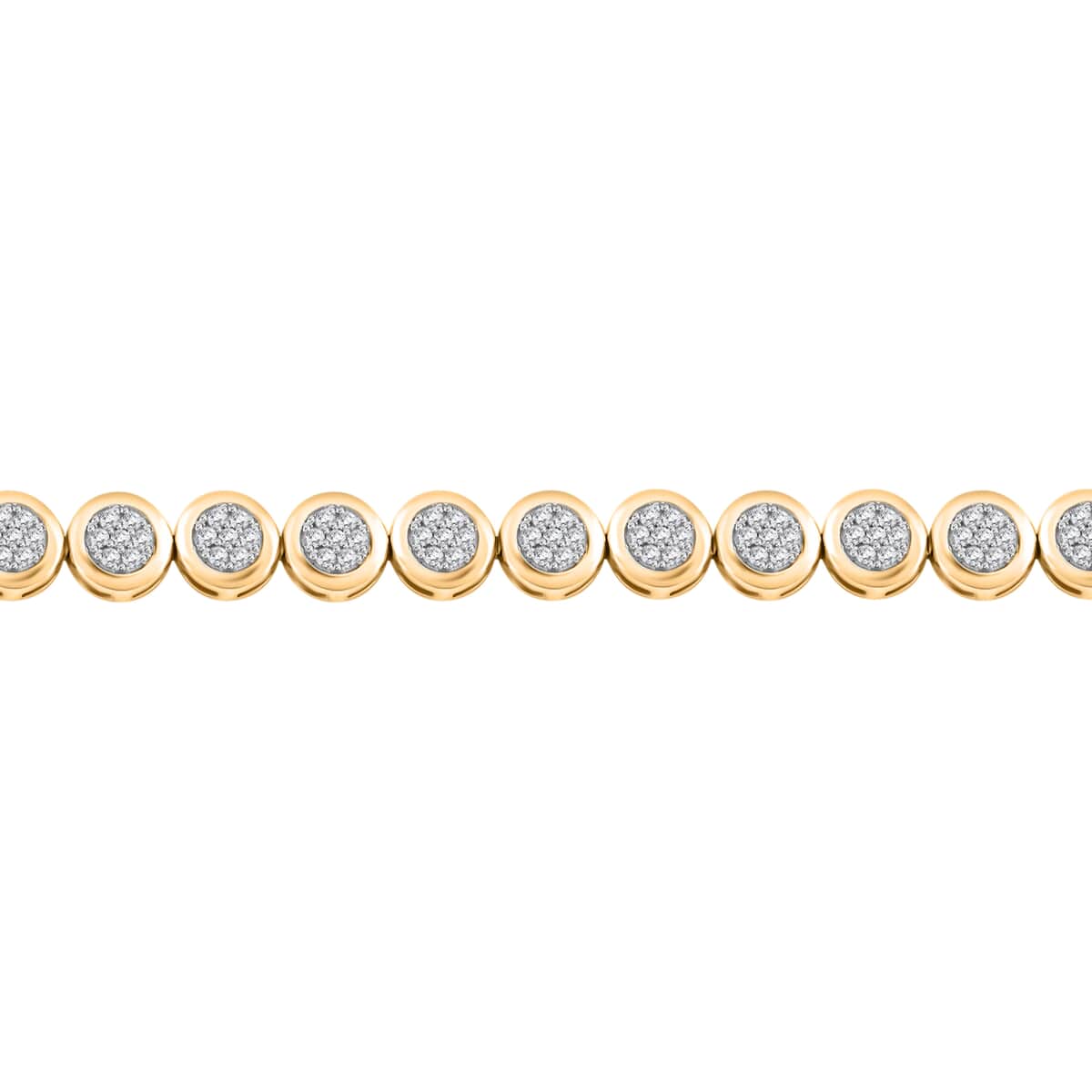 Diamond 1.10 ctw Bracelet in 14K Yellow Gold Over Sterling Silver (7.50 In) image number 2