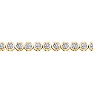 Diamond 1.10 ctw Bracelet in 14K Yellow Gold Over Sterling Silver (7.50 In)