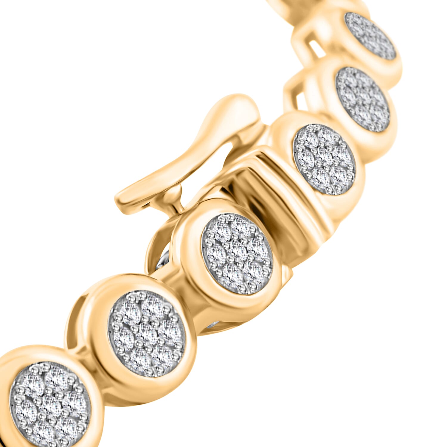 Diamond 1.10 ctw Bracelet in 14K Yellow Gold Over Sterling Silver (7.50 In)