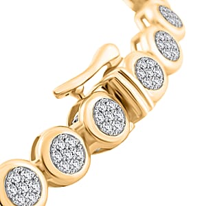 Diamond 1.10 ctw Bracelet in 14K Yellow Gold Over Sterling Silver (7.50 In)