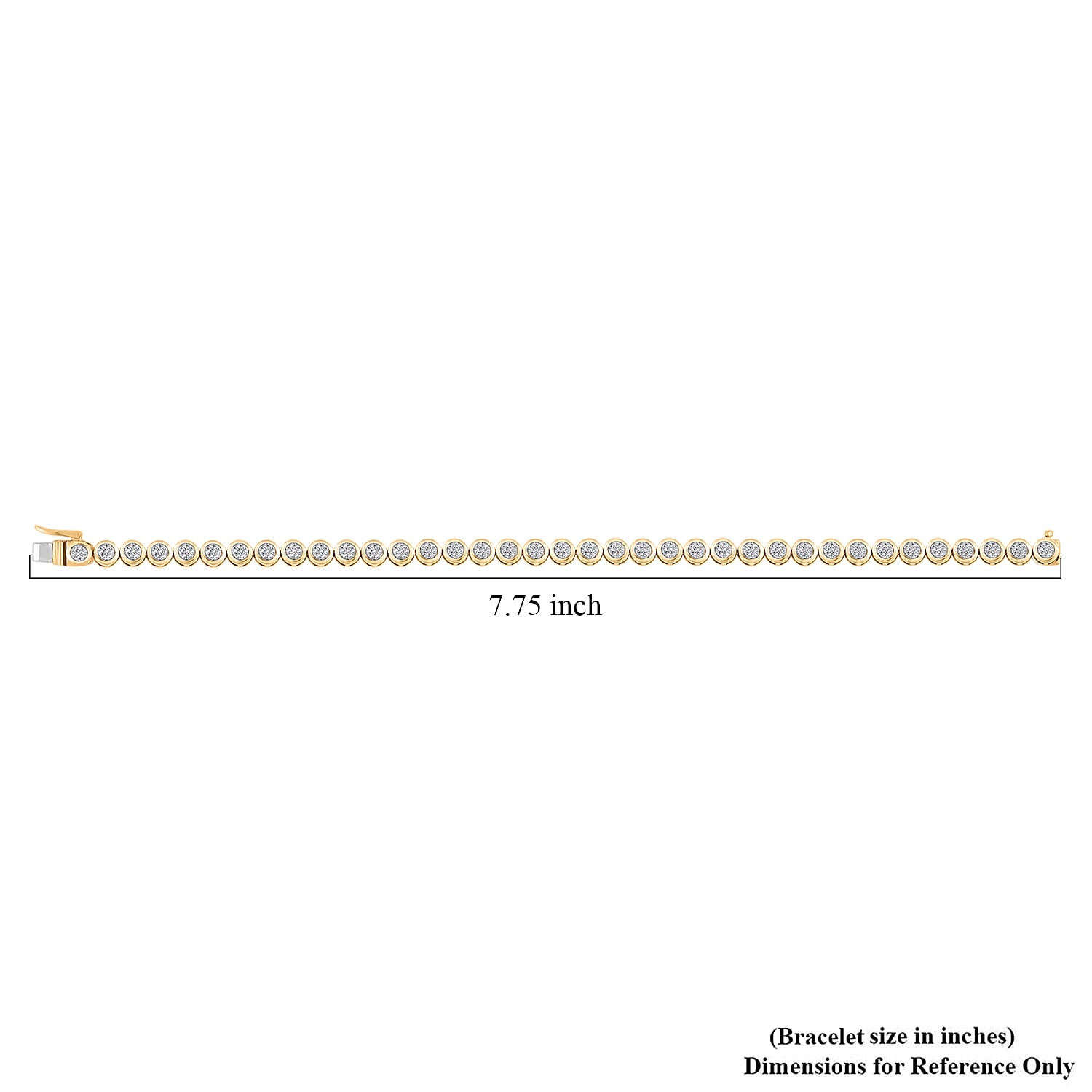 Diamond 1.10 ctw Bracelet in 14K Yellow Gold Over Sterling Silver (7.50 In)