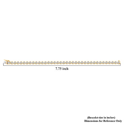 Diamond 1.10 ctw Bracelet in 14K Yellow Gold Over Sterling Silver (7.50 In)