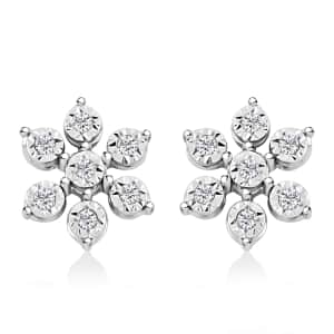 NY Closeout Deal Doorbuster Diamond 0.10 ctw Stud Earrings in Sterling Silver (Del. in 7-10 Days)