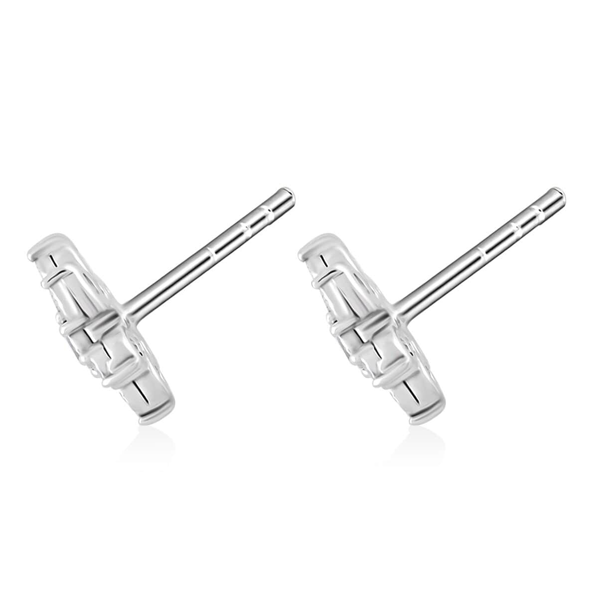 NY Closeout Deal Doorbuster Diamond 0.10 ctw Stud Earrings in Sterling Silver (Del. in 7-10 Days) image number 3