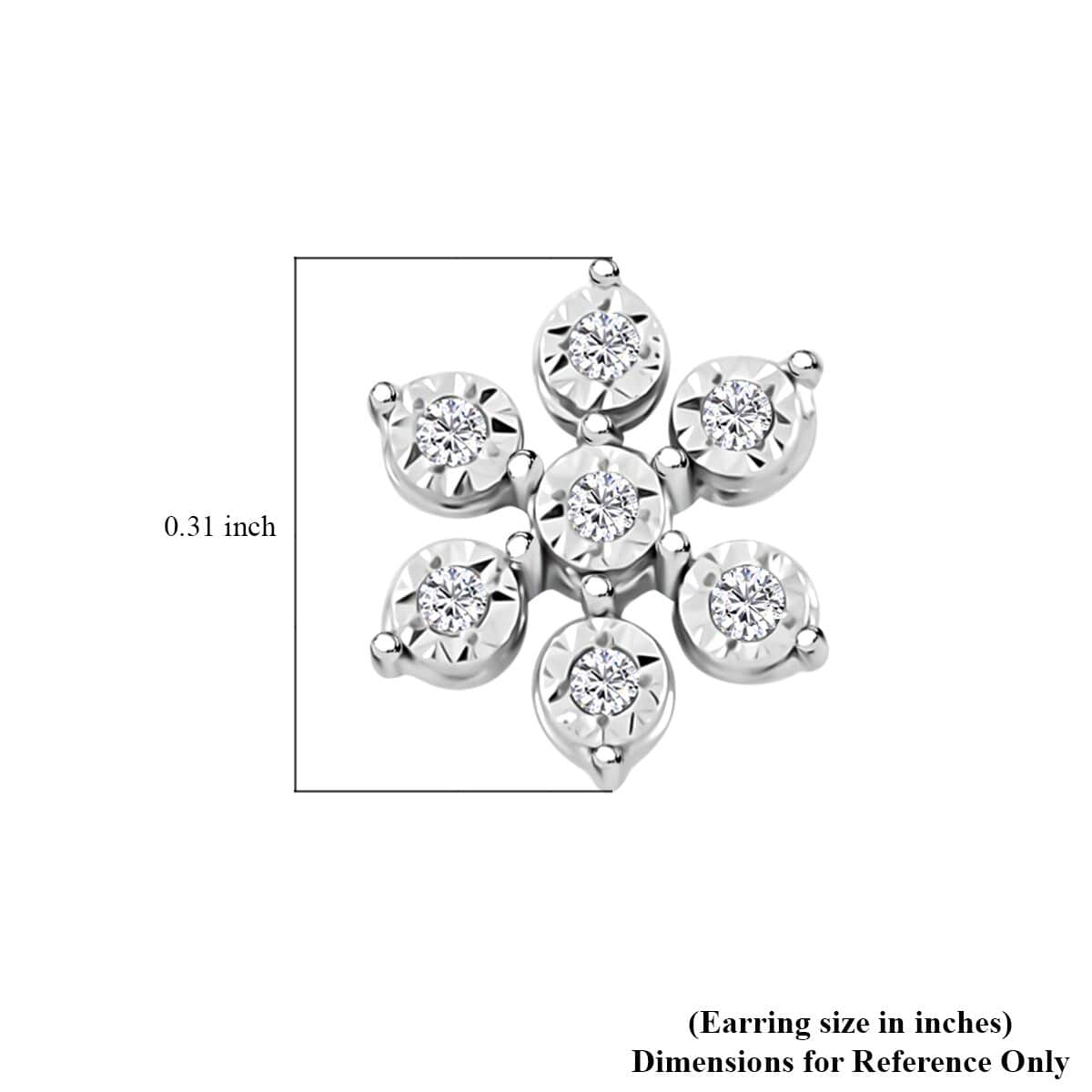 NY Closeout Deal Doorbuster Diamond 0.10 ctw Stud Earrings in Sterling Silver (Del. in 7-10 Days) image number 4