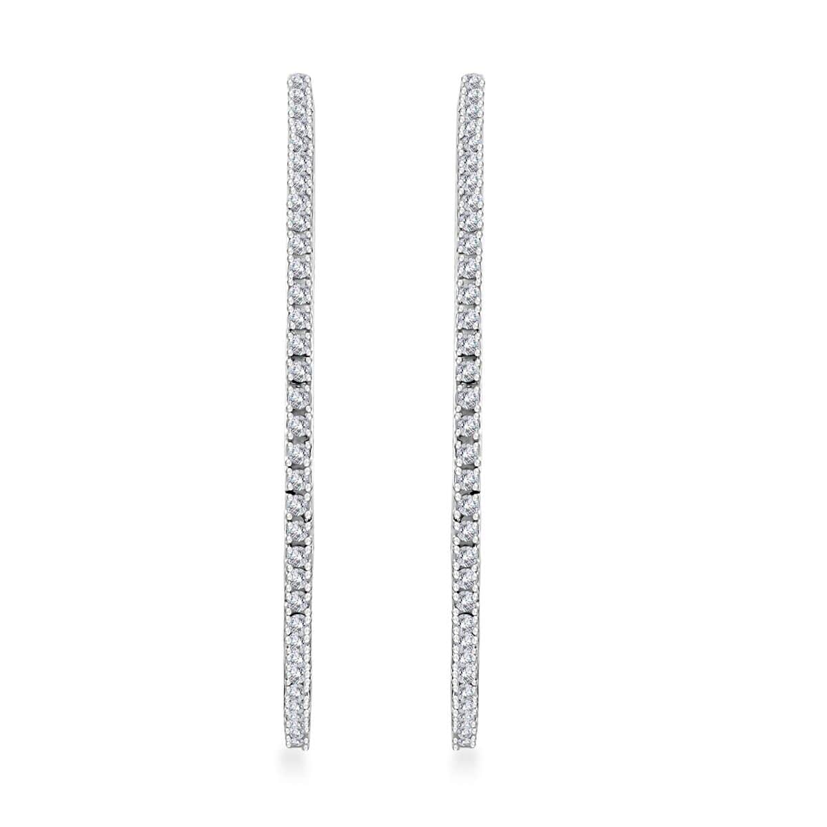 Doorbuster Diamond 1.30 ctw Hoop Earrings in Sterling Silver (Del. in 7-10 Days) image number 0