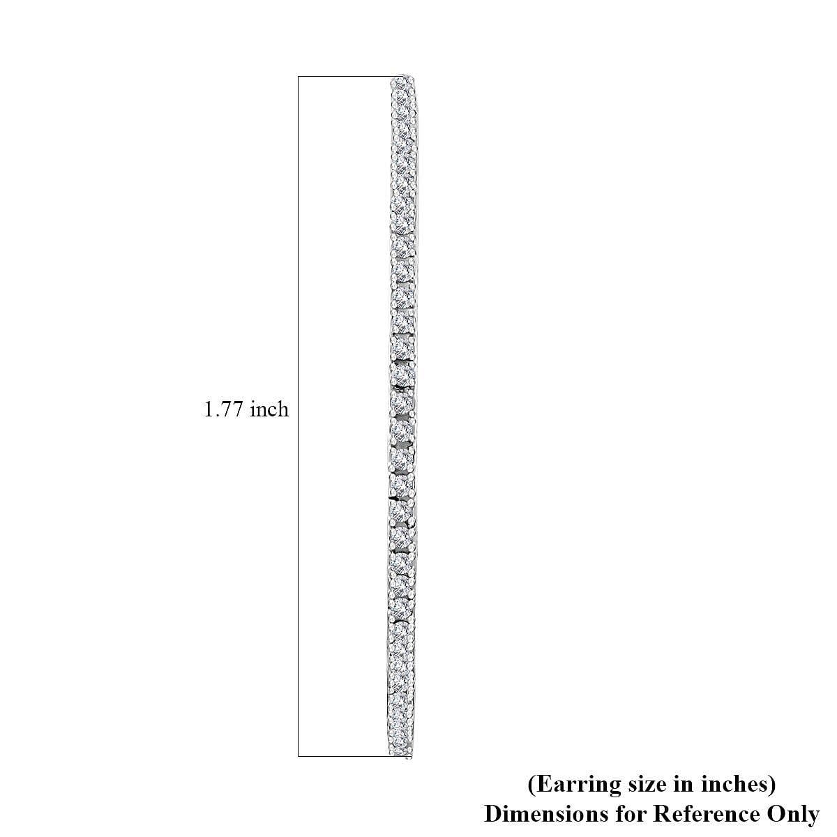 Diamond 1.30 ctw Hoop Earrings in Sterling Silver
