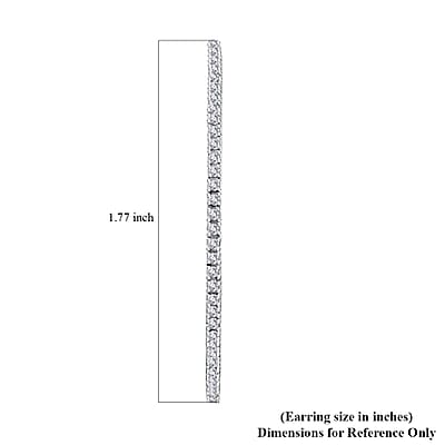 Diamond 1.30 ctw Hoop Earrings in Sterling Silver