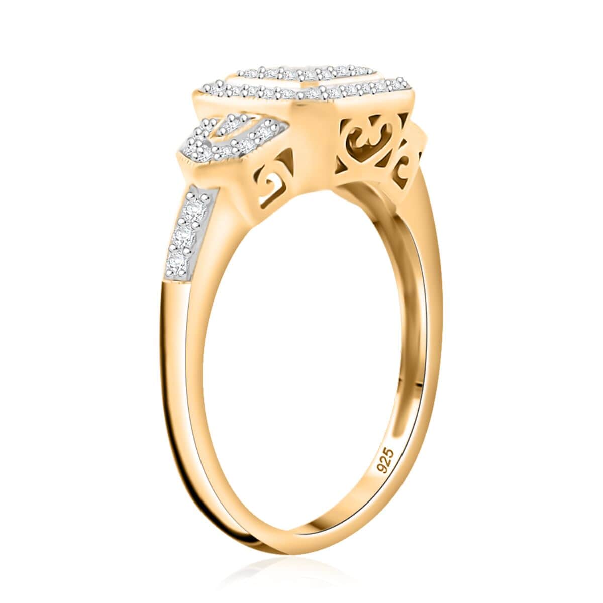 Doorbuster Diamond 0.33 ctw Ring in 14K Yellow Gold Over Sterling Silver (Del. in 7-10 Days) image number 3