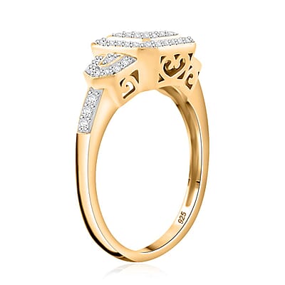 Diamond 0.33 ctw Ring in 14K Yellow Gold Over Sterling Silver (Size 10.0)
