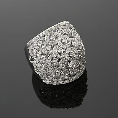 Diamond 1.40 ctw Ring in Sterling Silver (Size 10.0)