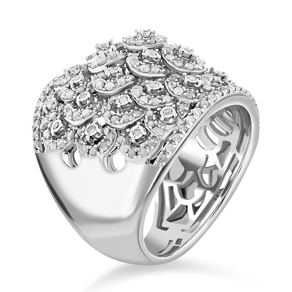 Diamond 1.40 ctw Ring in Sterling Silver (Size 10.0)