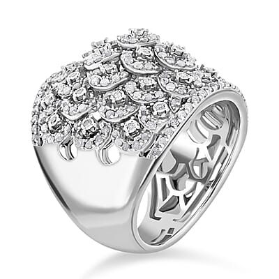 Diamond 1.40 ctw Ring in Sterling Silver (Size 10.0)