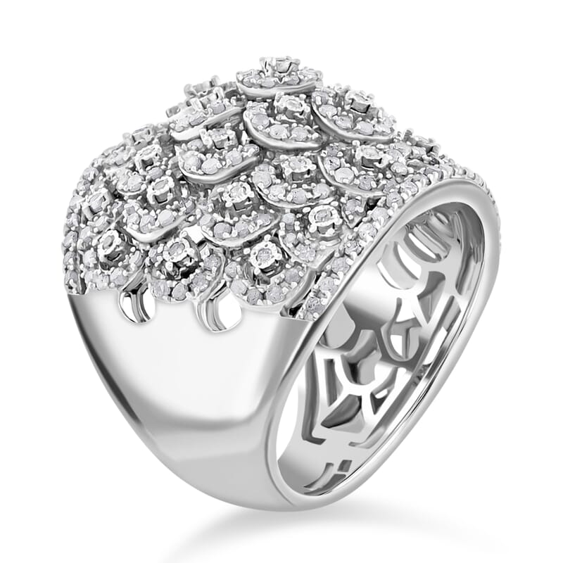 Diamond 1.40 ctw Ring in Sterling Silver (Size 10.0)