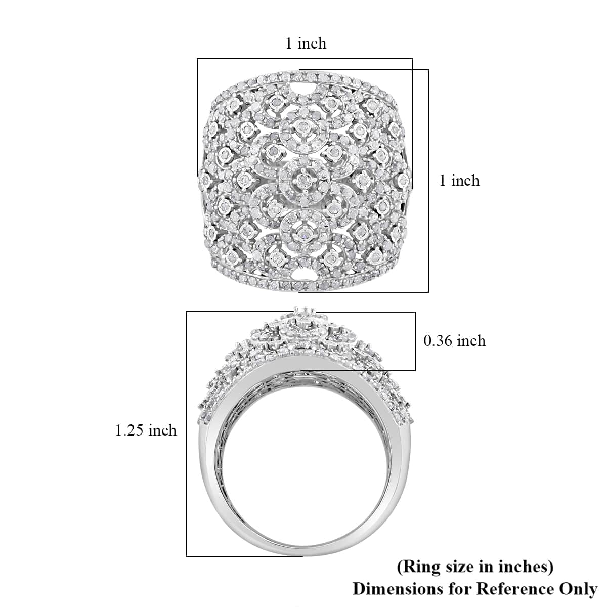 Doorbuster Diamond Ring in Sterling Silver (Size 10.0) (Del. in 7-10 Days) 1.40 ctw image number 5