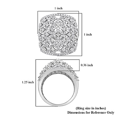 Diamond 1.40 ctw Ring in Sterling Silver (Size 10.0)