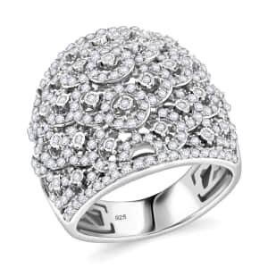 Diamond 1.40 ctw Ring in Sterling Silver (Size 5.0)