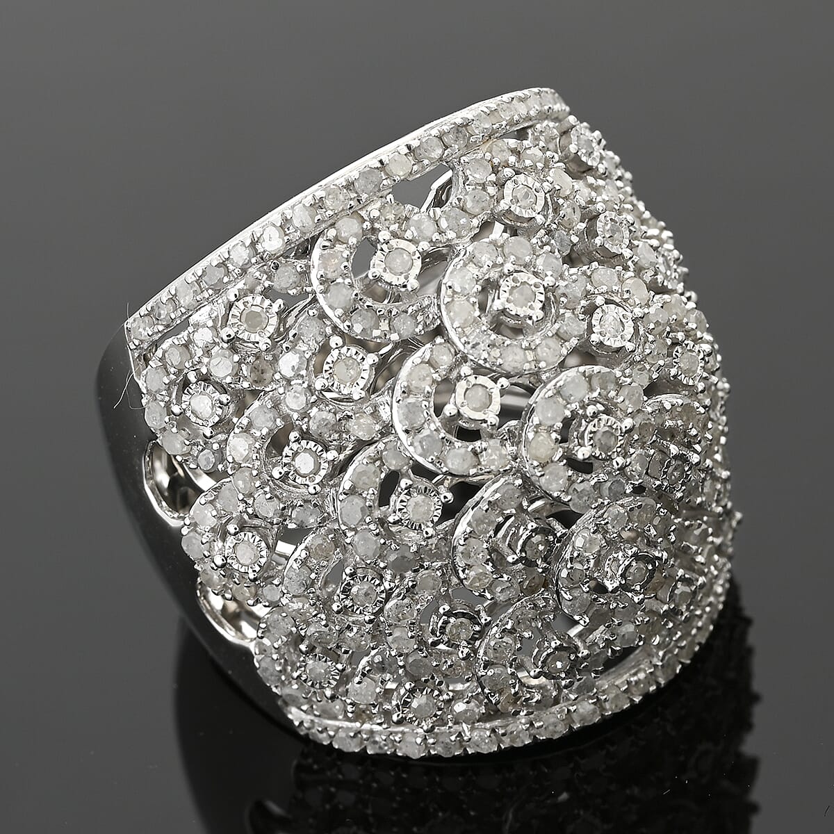 Diamond 1.40 ctw Ring in Sterling Silver (Size 7.0) image number 1