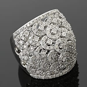 Diamond 1.40 ctw Ring in Sterling Silver (Size 7.0)