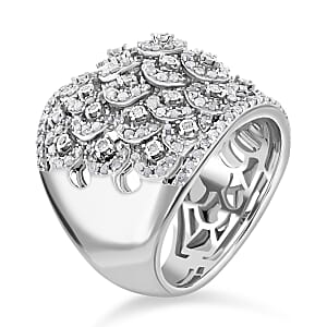 Diamond 1.40 ctw Ring in Sterling Silver (Size 7.0)
