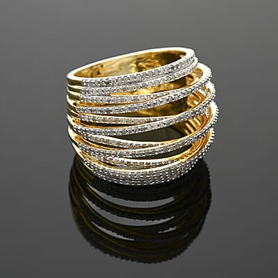 Diamond 1.40 ctw Ring in 14K Yellow Gold Over Sterling Silver (Size 10.0)