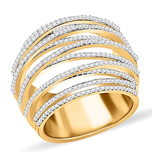 Diamond 1.40 ctw Ring in 14K Yellow Gold Over Sterling Silver (Size 7.0)