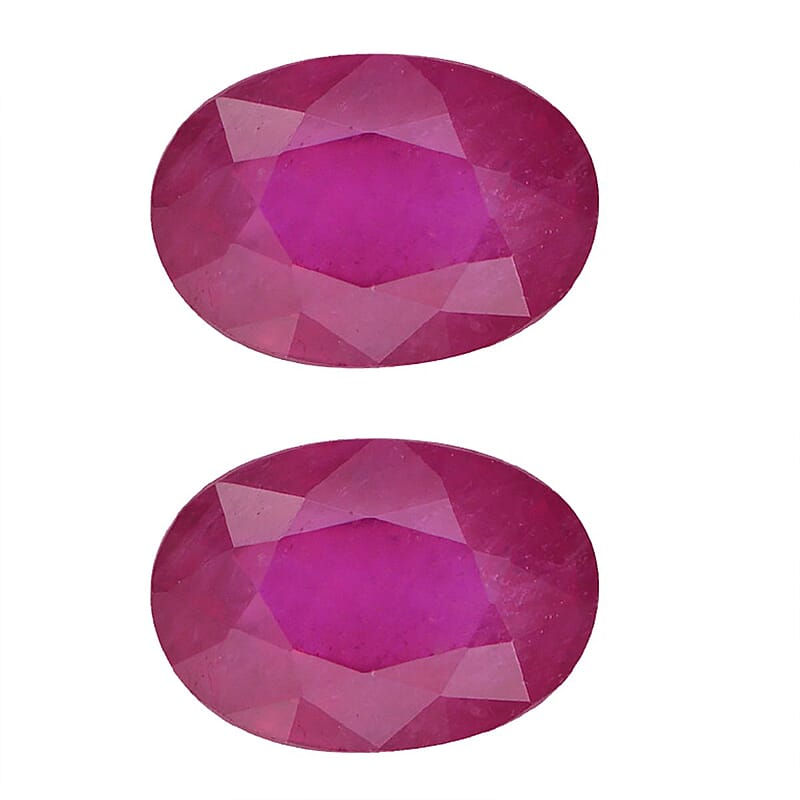 AAA Ruby Set of 2 (Ovl 6x4 mm) 1.00 ctw