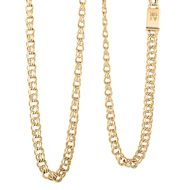 4mm Chino Link Necklace in 10K Yellow Gold 20 Inches 11.40 Grams
