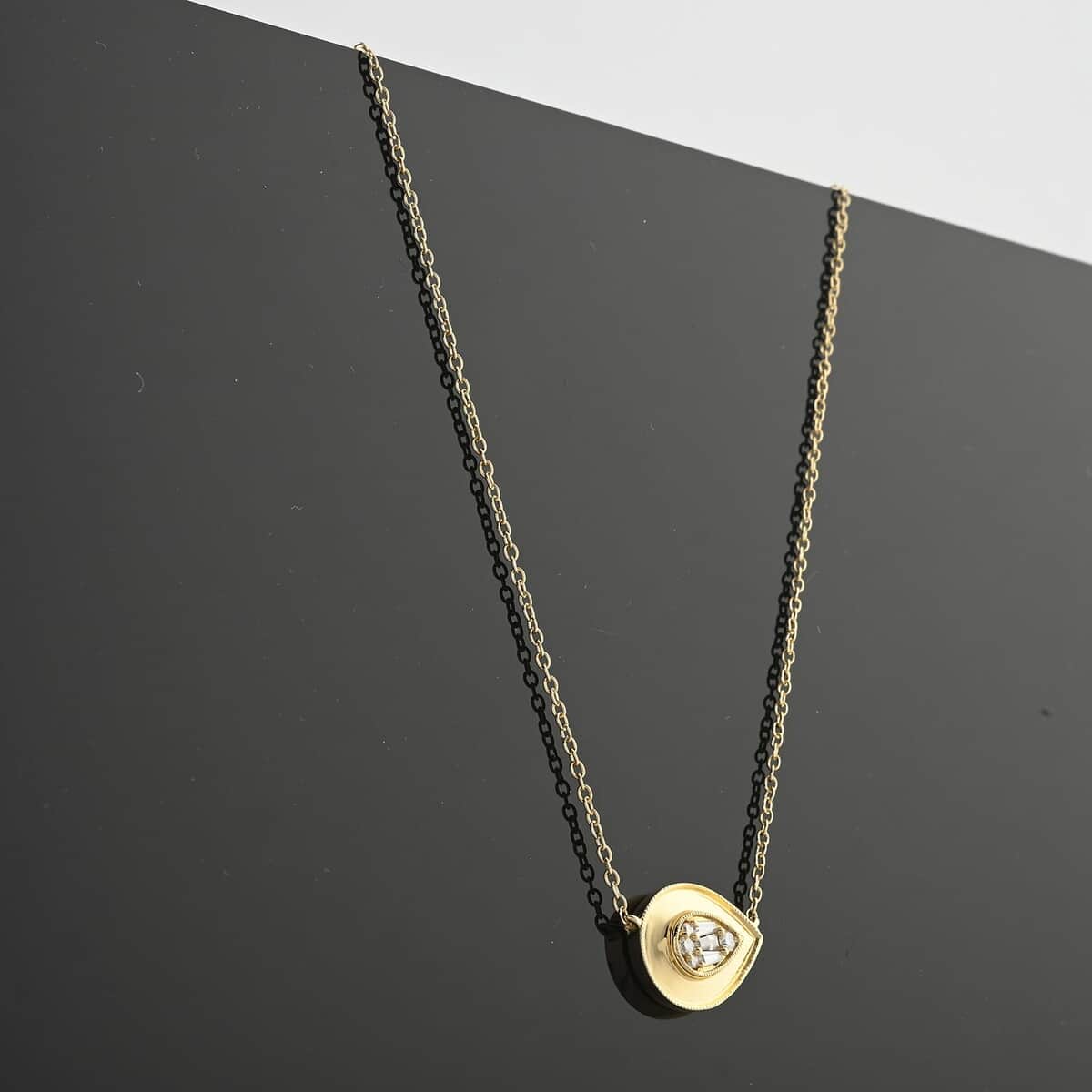 Clarte Gatsby Collection Moissanite 0.20 ctw Pear Necklace in Vermeil Yellow Gold Over Sterling Silver 18 Inches image number 1