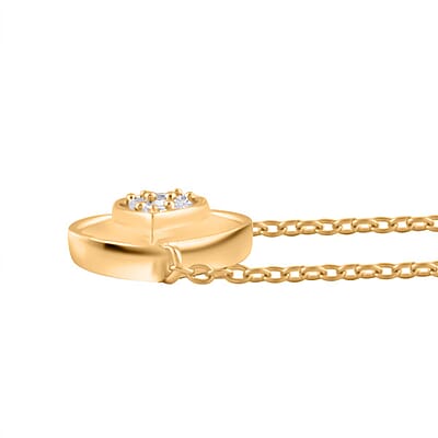 Clarte Gatsby Collection Moissanite 0.20 ctw Pear Necklace in Vermeil Yellow Gold Over Sterling Silver 18 Inches