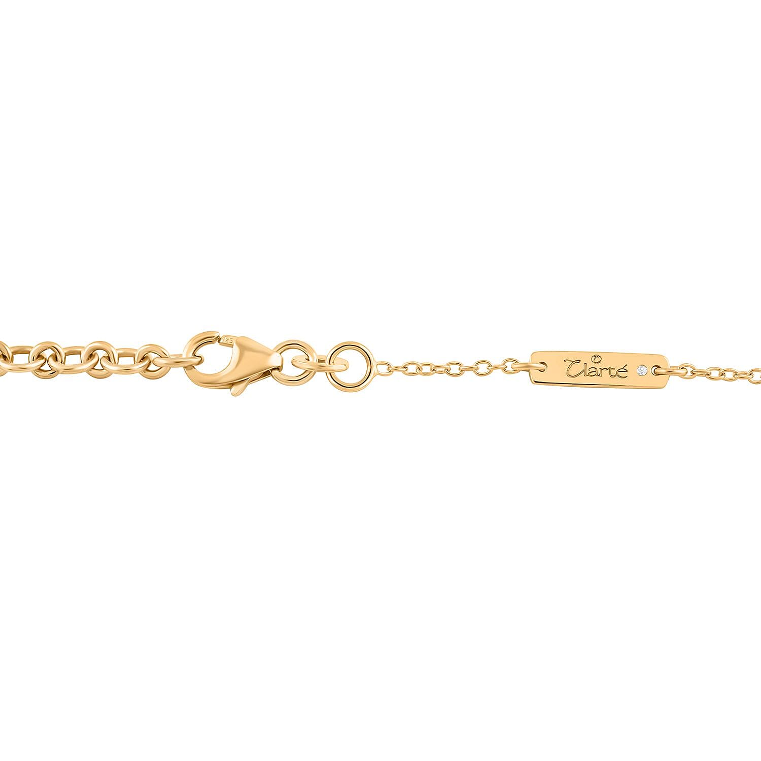 Clarte Gatsby Collection Moissanite 0.20 ctw Pear Necklace in Vermeil Yellow Gold Over Sterling Silver 18 Inches