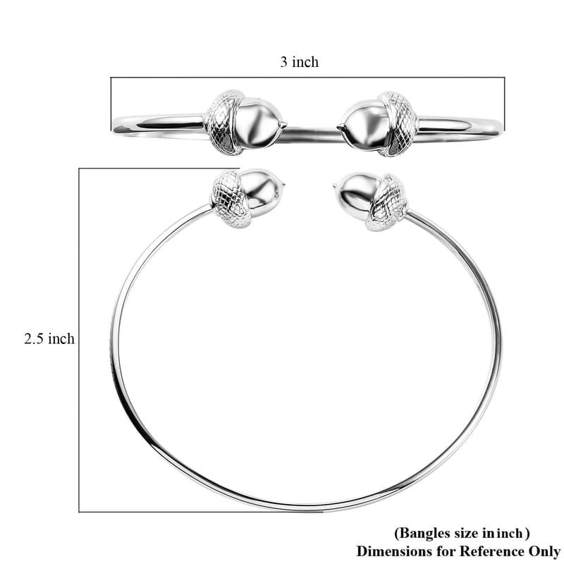 Cuff Bangle Bracelet in Rhodium Over Sterling Silver (7.0 In) 10.15 Grams