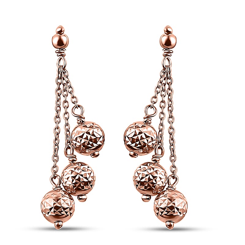 D'Joy 18K Vermeil RG Over Sterling Silver Fancy Earrings 2.10 Grams
