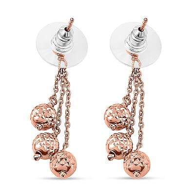 D'Joy 18K Vermeil RG Over Sterling Silver Fancy Earrings 2.10 Grams