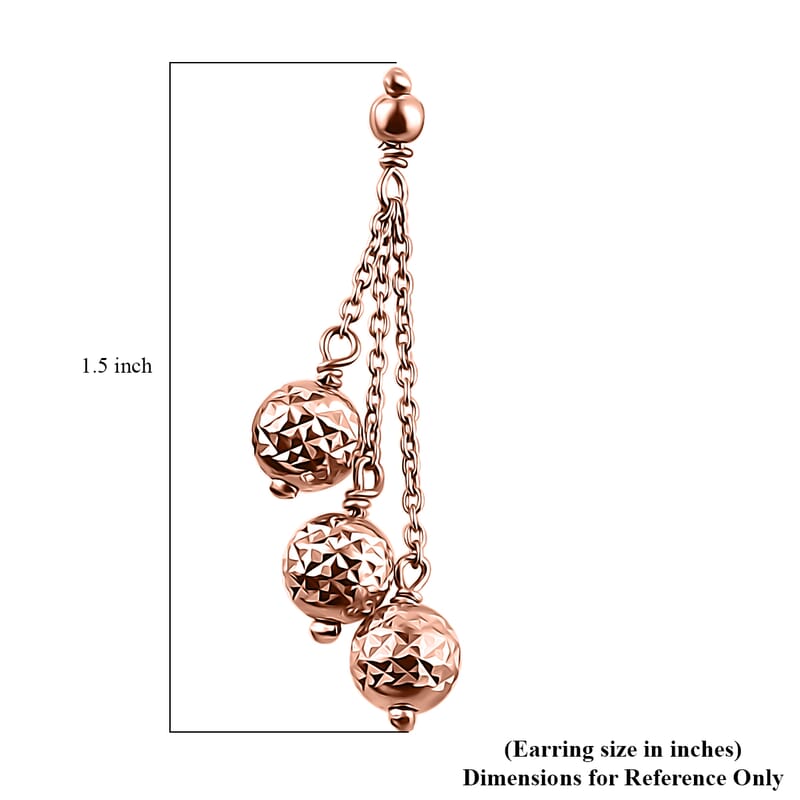 D'Joy 18K Vermeil RG Over Sterling Silver Fancy Earrings 2.10 Grams