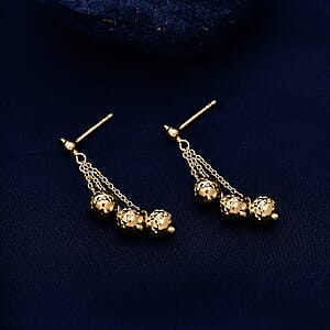D'Joy 18K Vermeil YG Over Sterling Silver Fancy Earrings 2.39 Grams