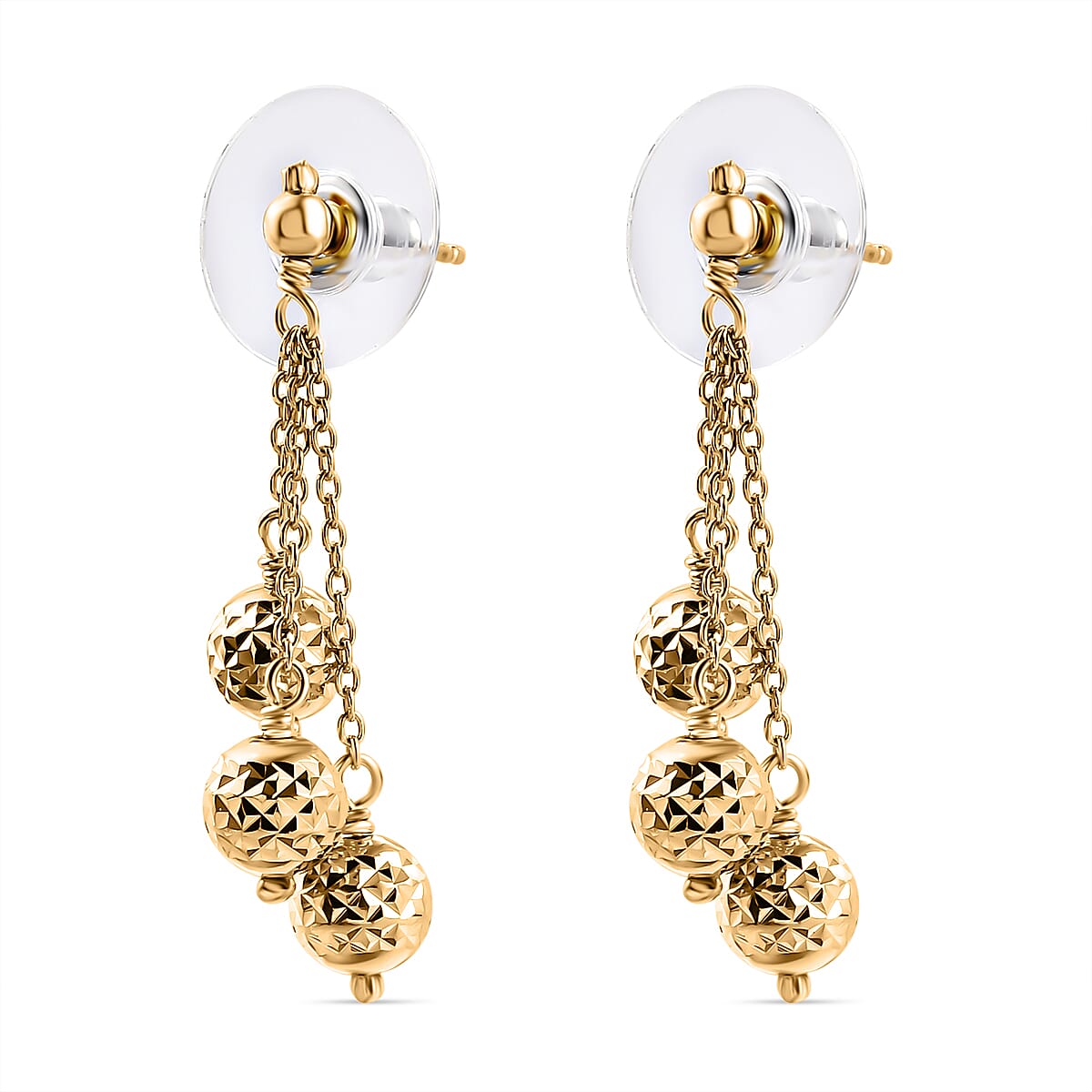 D'Joy 18K Vermeil YG Over Sterling Silver Fancy Earrings 2.39 Grams image number 3