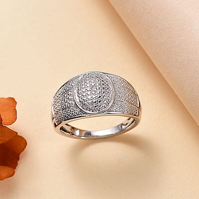 Karis White Diamond Accent Ring in Platinum Bond (Size 10.0)