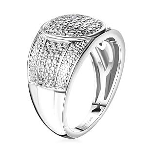 Karis White Diamond Accent Pave Dome Ring in Platinum Bond (Size 8.0)
