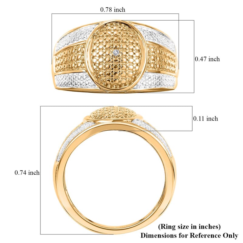 Karis Yellow Diamond Accent Pave Dome Ring in Platinum Bond and 18K Yellow Gold Plated (Size 9.0)