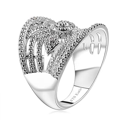 Karis White Diamond Accent Filigree Ring in Platinum Bond (Size 10.0)