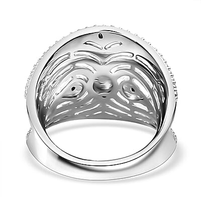 Karis White Diamond Accent Filigree Ring in Platinum Bond (Size 10.0)