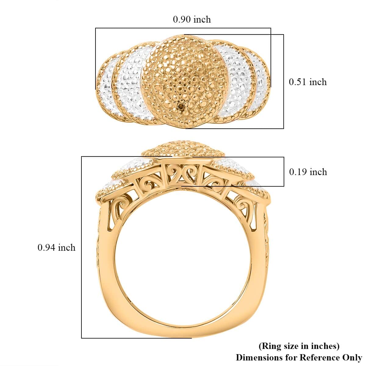 Karis Yellow Diamond Accent Ring in Platinum Bond and 18K Yellow Gold Plated (Size 10.0) image number 5