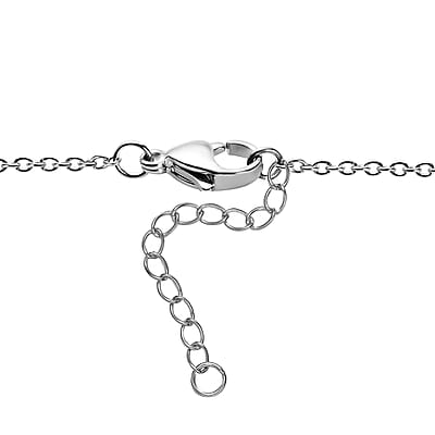 Karis Blue Diamond Accent Necklace in Platinum Bond and Stainless Steel 18 Inches
