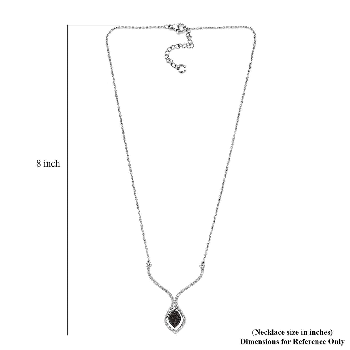 Karis Blue Diamond Accent Necklace in Platinum Bond and Stainless Steel 18 Inches image number 5