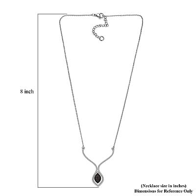 Karis Blue Diamond Accent Necklace in Platinum Bond and Stainless Steel 18 Inches